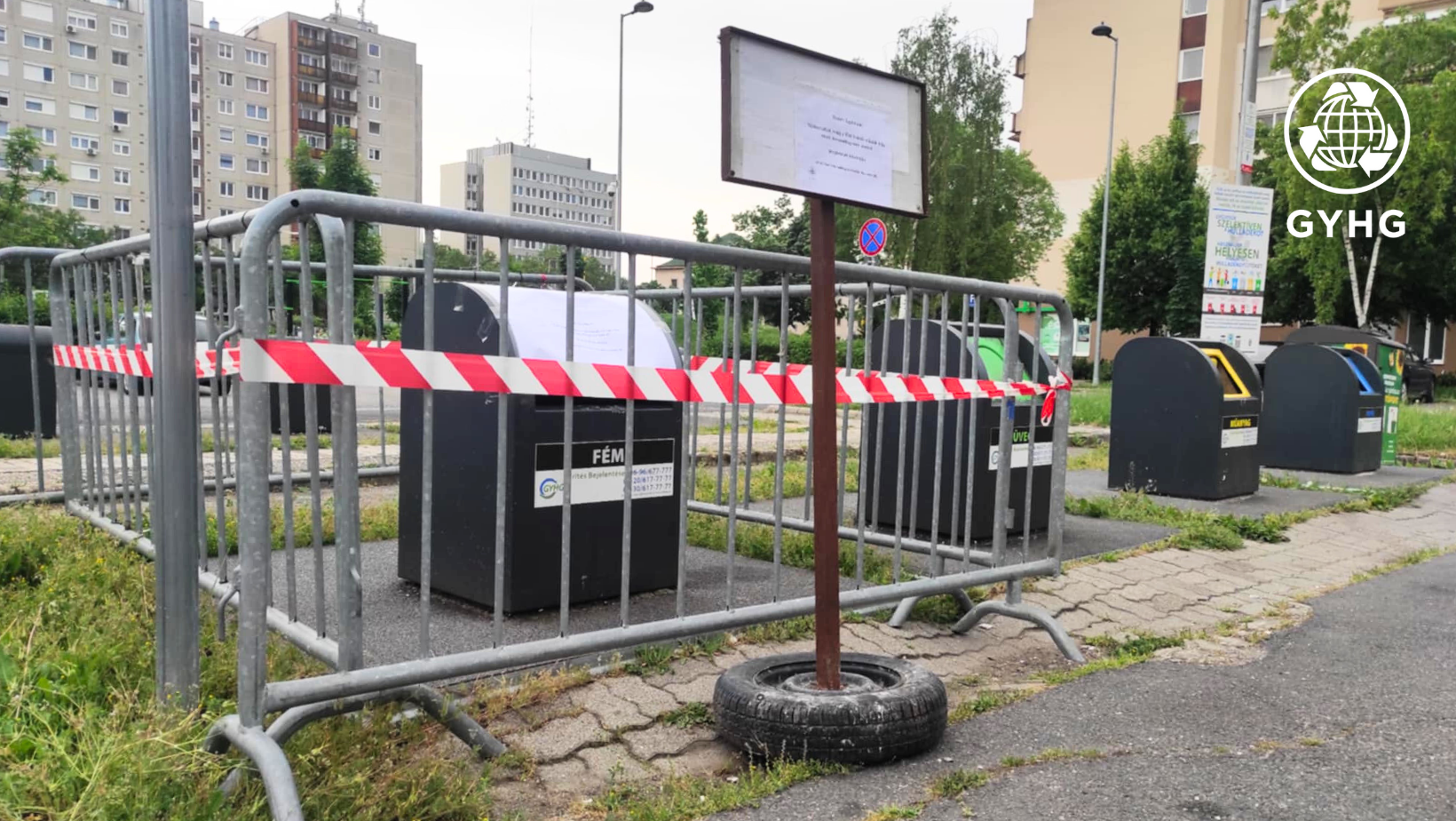 zárt szelektív hulladékgyűjtő sziget